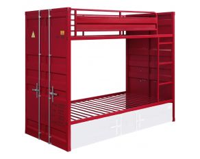 Cargo Twin over Twin Bunk Bed in Red