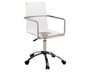 Amaturo Office Chair With Casters in Clear And Chrome