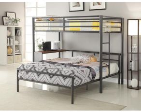 Fisher Twin Workstation Loft Bed in Gunmetal