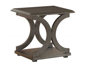 C-Shaped Base End Table in Cappuccino