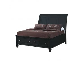 Sandy Beach King Storage Sleigh Bed in Black