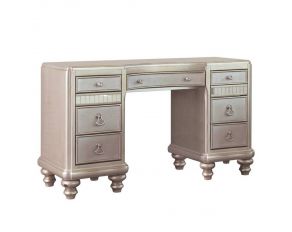 Bling Game 9 Drawer Vanity Desk in Metallic Platinum