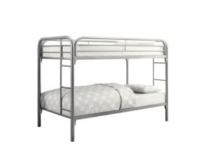 Coaster Morgan Bunk Bed in Silver, Twin over Twin