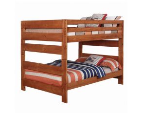 Coaster Wrangle Hill Bunk Bed in Amber Wash, Full Over Full