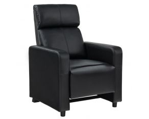 Toohey Home Theater Push Back Recliner in Black