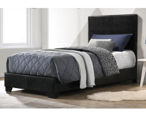 Conner Twin Upholstered Panel Bed in Black