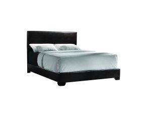 Conner Full Upholstered Panel Bed in Dark Brown