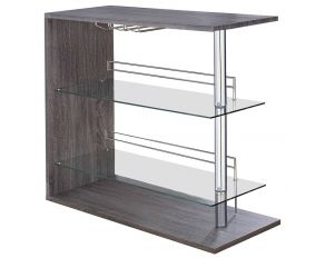 Rectangular 2-Shelf Bar Unit in Grey