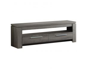 2-Drawer TV Console in Weathered Grey
