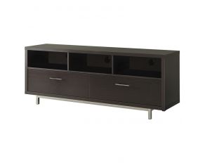 60 Inch 2 Drawer Rectangular TV Console in Cappuccino