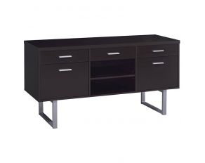 Glavan 5-Drawer Credenza With Adjustable Shelf in Cappuccino