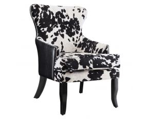 Coaster Cowhide Print/Leatherette Accent Chair in Black/White