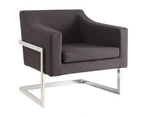 Upholstered Accent Chair in Chrome And Grey