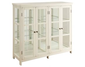 4-Door Display Accent Cabinet in White