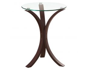 Edgar Round Accent Table in Cappuccino