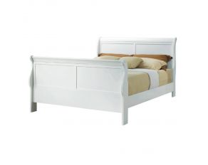 Louis Philippe Queen Sleigh Panel Bed in White