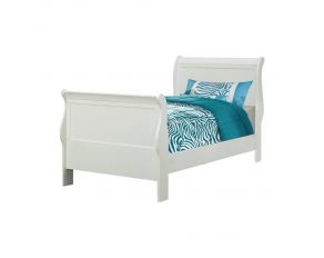 Louis Philippe Twin Sleigh Panel Bed in White