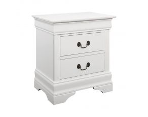 Louis Philippe 2 Drawer Nightstand n White