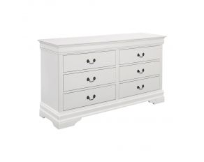 Louis Philippe 6 Drawer Dresser in White