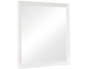 Louis Philippe Beveled Edge Square Mirror in White