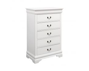 Louis Philippe 5 Drawer Chest in White