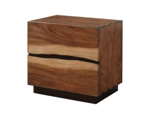 Winslow 2 Drawer Nightstand in Smokey Walnut and Coffee Bean