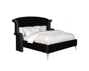 Deanna Queen Tufted Upholstered Bed in Black