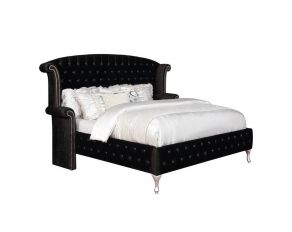 Deanna California King Tufted Upholstered Bed in Black