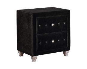 Deanna 2 Drawer Rectangular Nightstand in Black