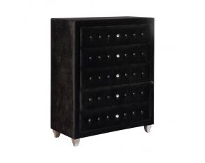 Deanna 5 Drawer Rectangular Chest in Black