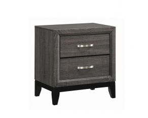 Watson 2 Drawer Nightstand in Grey Oak And Black