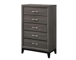 Watson 5 Drawer Chest in Grey Oak And Black