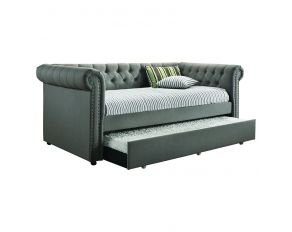 Kepner Tufted Upholstered Daybed With Trundle in Grey