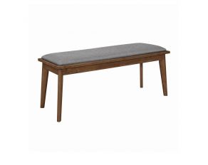 Alfredo Upholstered Dining Bench Grey And Natural Walnut