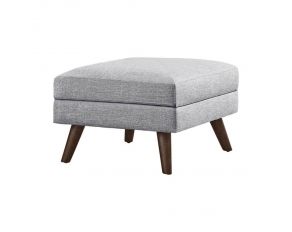 Churchill Ottoman With Tapered Legs in Grey