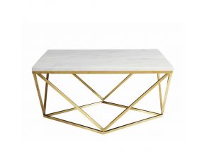 Square Coffee Table in White And Gold