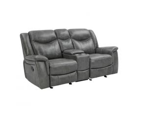 Conrad Upholstered Motion Loveseat in Cool Grey