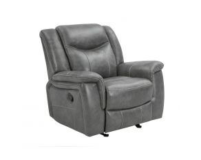 Conrad Upholstered Motion Glider Recliner in Grey