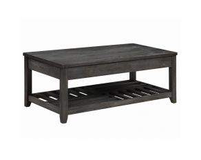 Lift Top Coffee Table With Storage Cavities in Grey