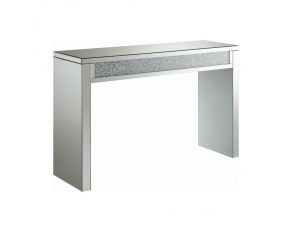 Layton Rectangular Sofa Table in Silver And Clear Mirror