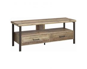 59 Inches 2-Drawer TV Console in Weathered Pine