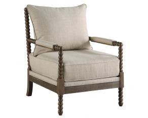 Cushion Back Accent Chair in Oatmeal And Natural