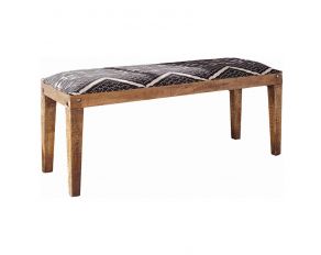 Serene Rectangular Upholstered Bench in Natural And Navy