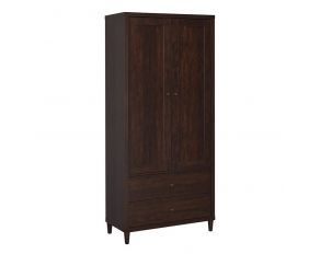 2-Door Tall Accent Cabinet in Rustic Tobacco