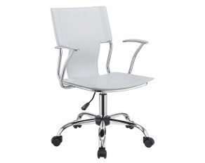 Himari Adjustable Height Office Chair in White and Chrome