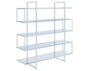 5-Shelf Bookcase in Chrome And Clear