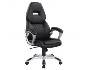 Bruce Adjustable Height Office Chair in Black and Silver