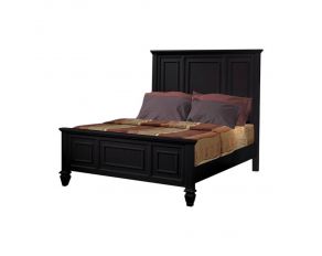 Sandy Beach California King Panel Bed With High Headboard in Black