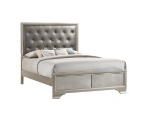 Salford Queen Panel Bed in Metallic Sterling And Charcoal Grey