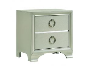 Salford 2 Drawer Nightstand in Metallic Sterling